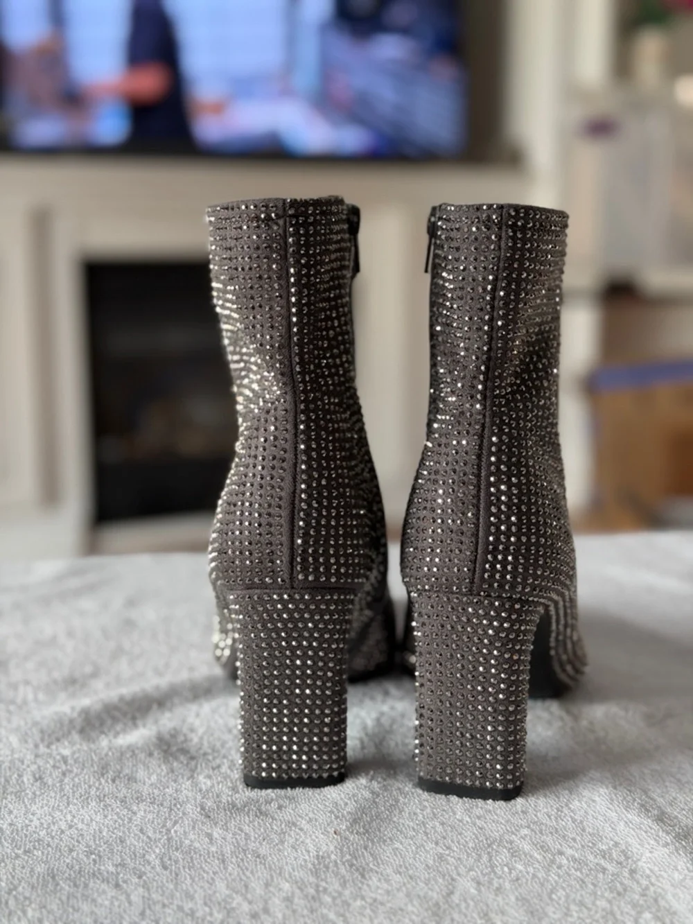 Grey Crystal-Embellished Boots - Picture 5 of 11